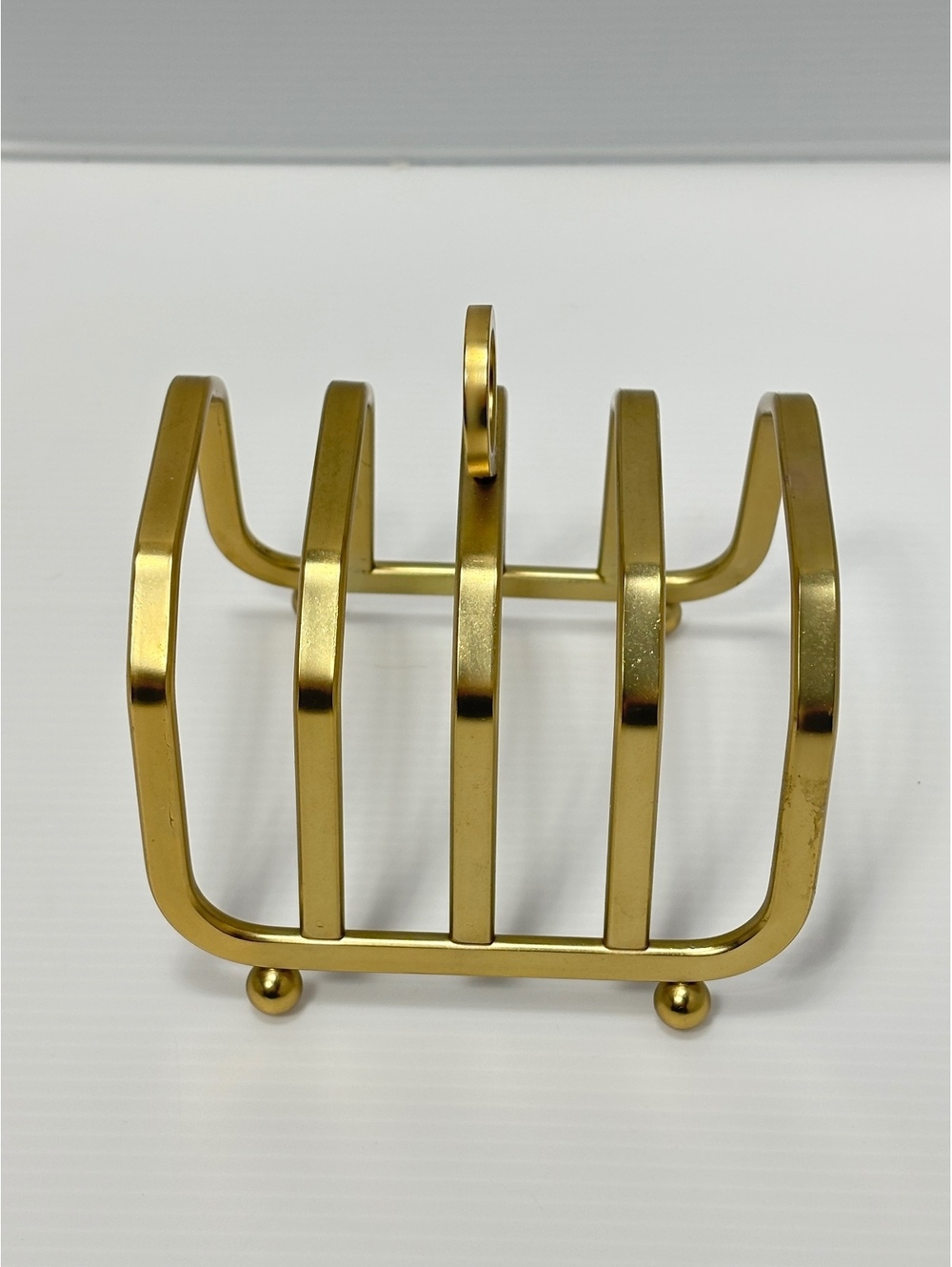 Toast Rack with Handle, 4-Slot Tableware Organizer Gold Color NEW - Picture 4 of 7